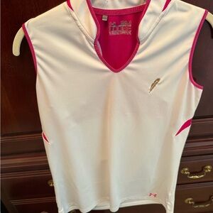 Under Armour Pink and White Athletic Tank